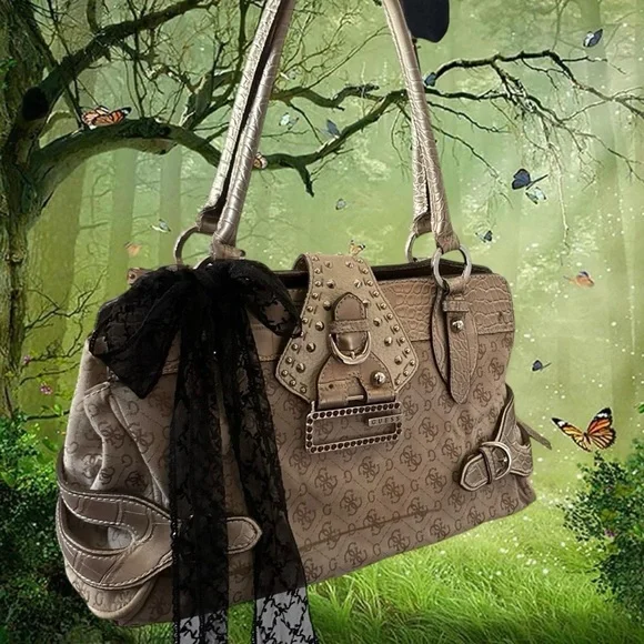 Y2K 90s Vintage Guess Leather Bag - Picture 8 of 9